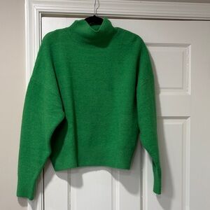 Zara Vibrant Green Cowl Neck Sweater